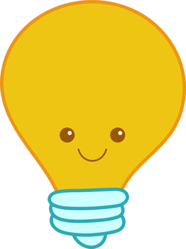 A charming illustration of a light bulb character with a cheerful smile symbolizing ideas and creative inspiration png