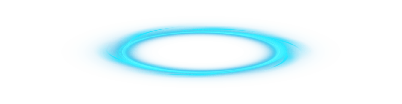 Blue halo angel ring. Light realistic halo, angel ring, Saint aureole symbol. Magic fantasy portal. Futuristic teleport.Three dimensional shiny blue nimbus. . Illustration number 71 png