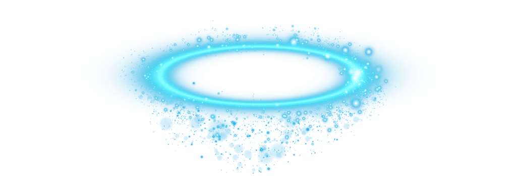 Blue halo angel ring. Light realistic halo, angel ring, Saint aureole symbol. Magic fantasy portal. Futuristic teleport.Three dimensional shiny blue nimbus. . Illustration number 62 png