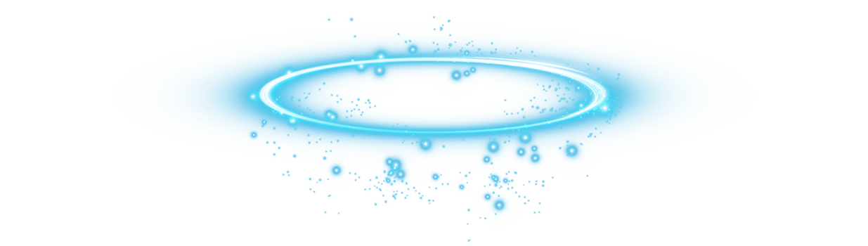 Blue halo angel ring. Light realistic halo, angel ring, Saint aureole symbol. Magic fantasy portal. Futuristic teleport.Three dimensional shiny blue nimbus. . Illustration number 60 png