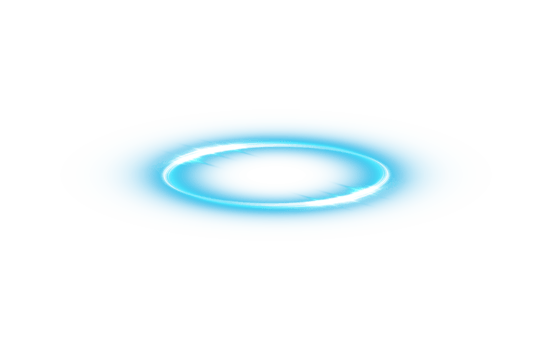 Blue halo angel ring. Light realistic halo, angel ring, Saint aureole symbol. Magic fantasy portal. Futuristic teleport.Three dimensional shiny blue nimbus. . Illustration number 38 png