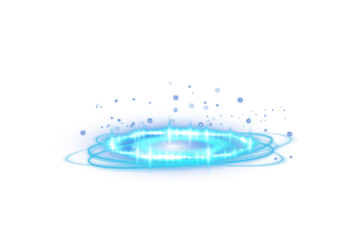 Blue halo angel ring. Light realistic halo, angel ring, Saint aureole symbol. Magic fantasy portal. Futuristic teleport.Three dimensional shiny blue nimbus. . Illustration number 34 png