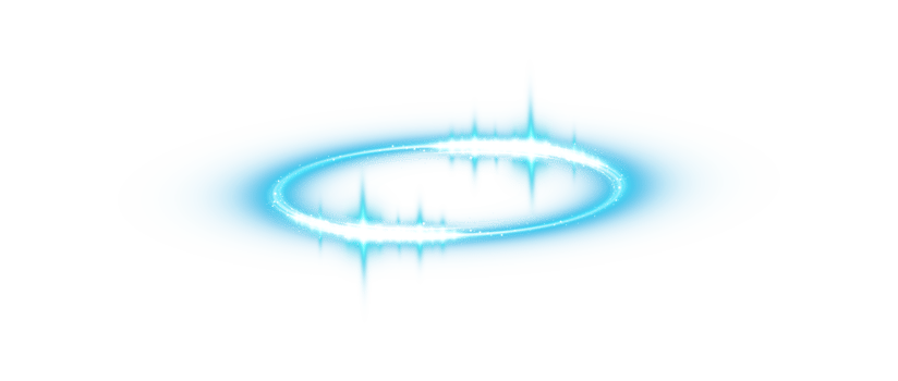 Blue halo angel ring. Light realistic halo, angel ring, Saint aureole symbol. Magic fantasy portal. Futuristic teleport.Three dimensional shiny blue nimbus. . Illustration number 23 png