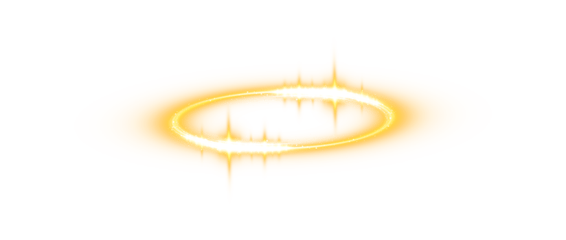 Golden halo angel ring. Light realistic halo, angel ring, Saint aureole symbol. Magic fantasy portal. Futuristic teleport. Three dimensional shiny golden nimbus. . Illustration number 23 png