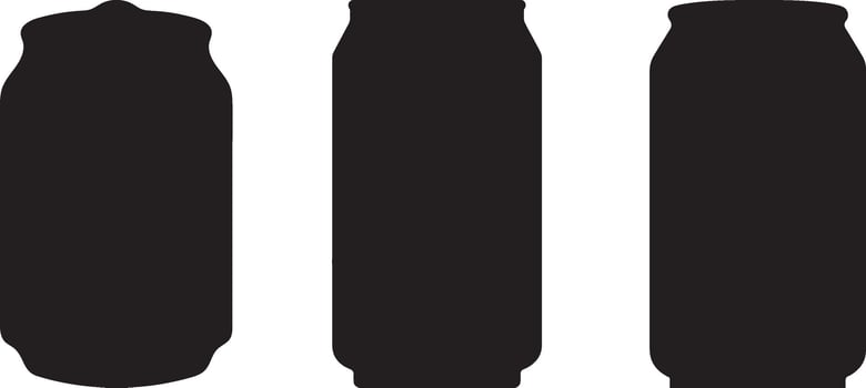 Soda Can Silhouette Collection Realistic Drink Can Set for Branding And Advertising vector