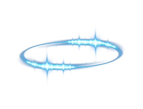 Blue halo angel ring. Light realistic halo, angel ring, Saint aureole symbol. Magic fantasy portal. Futuristic teleport.Three dimensional shiny blue nimbus. . Illustration number 14 png