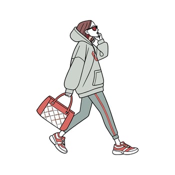 Stylish HighEnd Street Fashion Model. vector