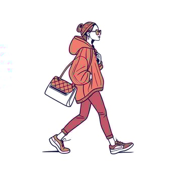 Chic HighEnd Street Fashion Model. vector
