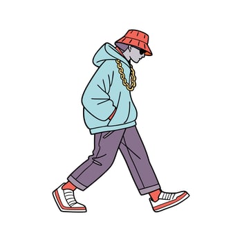 Bold HipHop Fashion Model. vector