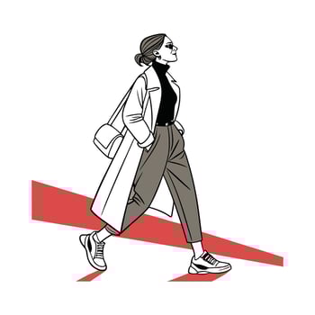 Chic Minimalist Urban Fashion Model. vector