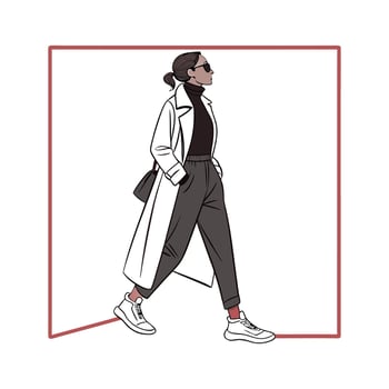 Stylish Minimalist Urban Fashion Model 1. vector