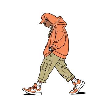 Trendy Modern Street Style Model 1. vector