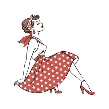 Chic Retro PinUp Cartoon Model. vector