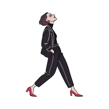 Elegant Sleek Monochrome Fashion Model 1. vector