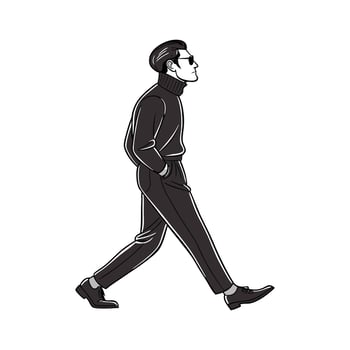 Bold Sleek Monochrome Model Design 3. vector