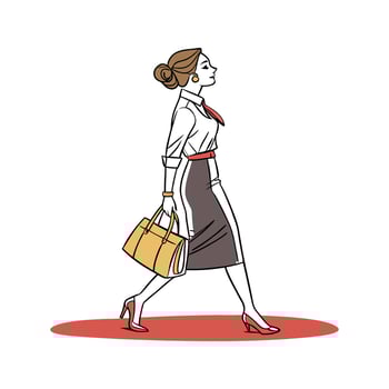 Bold Sophisticated Pencil Skirt Fashion Model Illustrate 3. vector