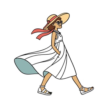 Chic Summer Resort Fashion Model Create 3. vector