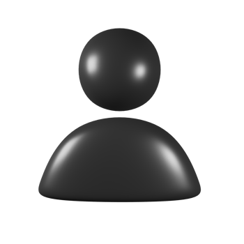 Black User Profile Icon - 3D Rendered Person Symbol png
