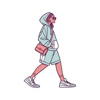 Elegant Trendy Streetwear Hoodie Fashion Model Create. vector