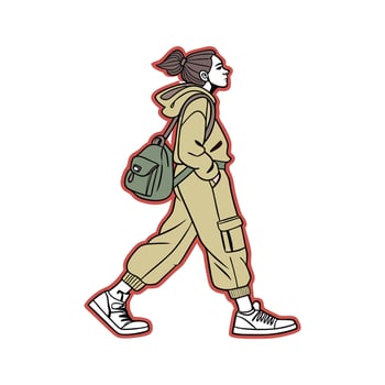 Elegant Urban Street Fashion Model Design 2. vector