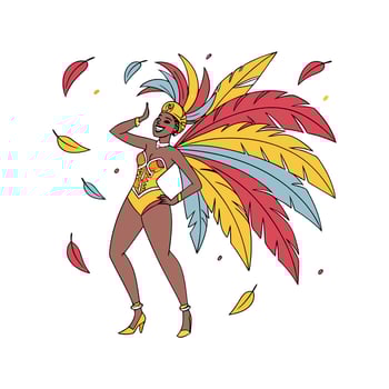 Elegant Vibrant Carnival Fashion Model Illustrate 2. vector