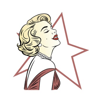 Trendy Vintage Hollywood Glam Fashion Model Design 1. vector