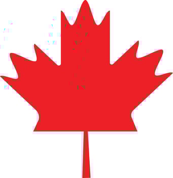 Canadian Maple Leaf Icon, red maple leaf, design on white background. vector