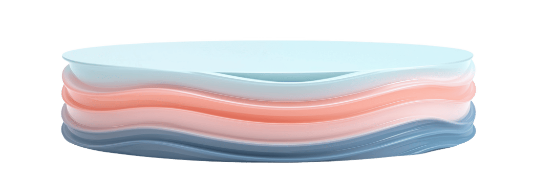 Curved podium featuring soft blue and pastel layers in a minimalistic design png