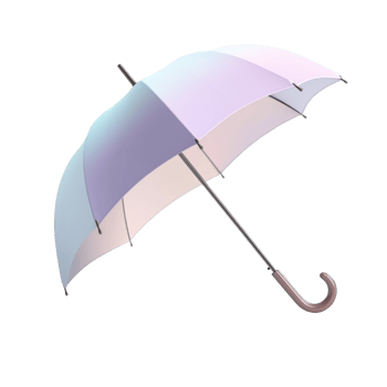 Pastel umbrella with smooth curves showcasing a gentle design png