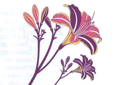 Flower colorfull silhouette vector