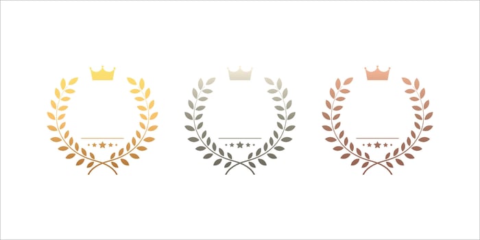 Laurel wreath icon set vector