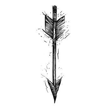 Stylized Arrow Illustration in Dark Shades Against a Black Background png