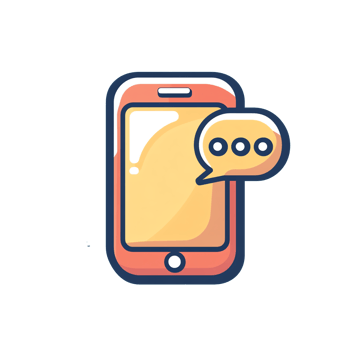 Cellphone with Speech Bubble Icon for Messaging and Communication png