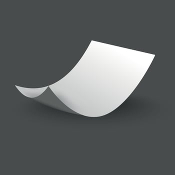 white sheet of paper on a gray background vector