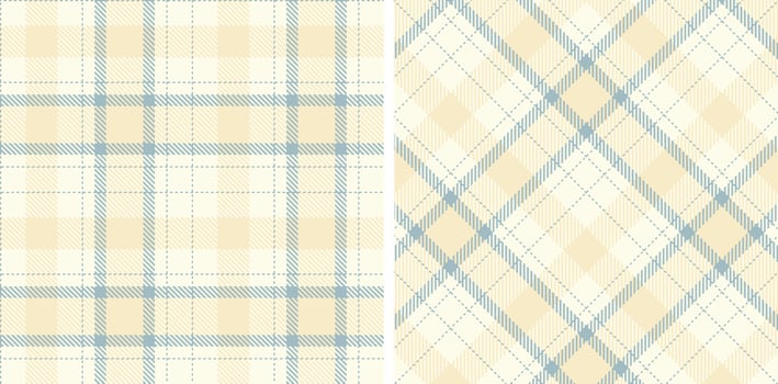Light Light Grey Blue and Metallic Off White Seamless Tartan Fabric Design vector