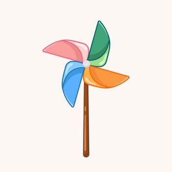 Colored Origami Pinwheel Toy Illustration vector