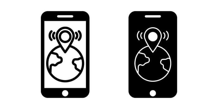 Gps Icon set., Symbol isolated white background. illustration. color editable. vector
