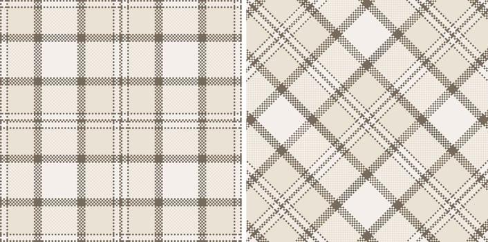 Modern Seamless Madras Plaid in Smoky Brownish Grey tones Textile Design vector