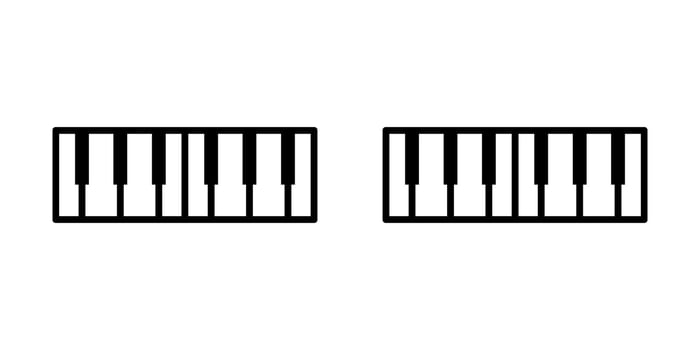 piano Icon set ,Symbol isolated white background. illustration. color editable. vector
