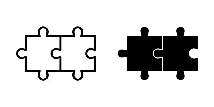 Puzzle Icon set. Symbol isolated white background. illustration. color editable. vector