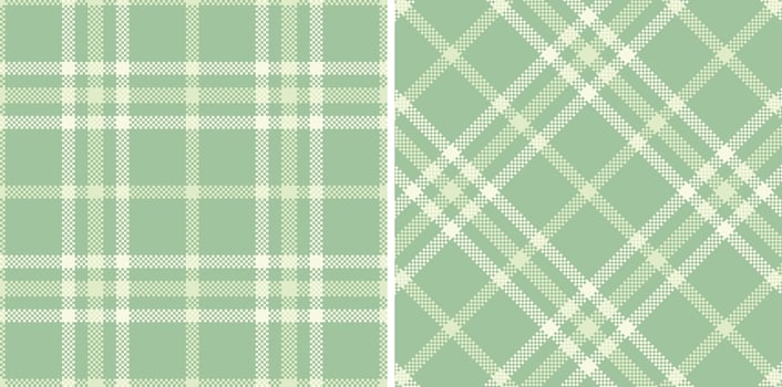 Modern Metallic Greenish Grey Seamless Madras Plaid Textile Design vector