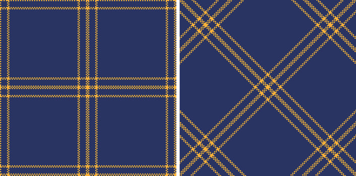 Warm Butterscotch Seamless Madras Plaid with Pastel Marine accents Textile Design vector