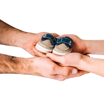 Baby Shoes in Hands with transparent background png