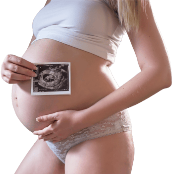 pregnant holding ultrasound image with transparent background png