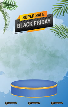 super sale template banner with blank space 3d podium for product sale with abstract gradient background design vector
