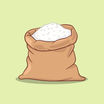 Lots of Rice in Hemp Bag vector