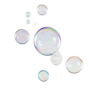A collection of colorful soap bubbles floating gently on a transparent background, soap bubbles on transparent background png