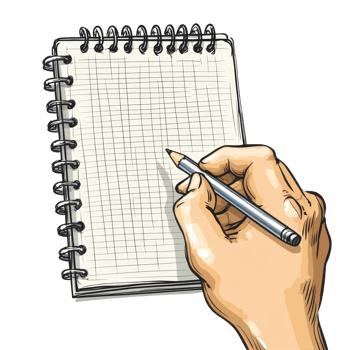 Hands holding a pen over a blank office planner, preparing to organize tasks and plans, Office planner, business organizer, hands holding pens, writing. Notepad, pencil isolated on transparent png