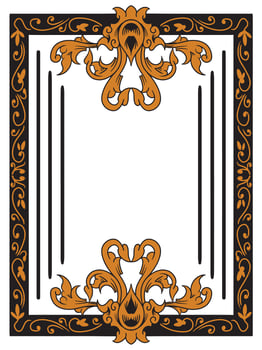 Decorative Wedding Program Frame with Elegant Patterns vector