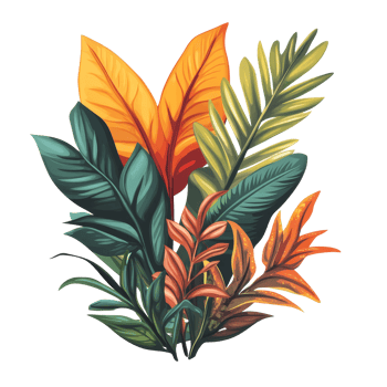 Vibrant tropical leaves showcasing lush foliage in a colorful arrangement ideal for decor and design inspiration, Tropical leaves foliage plant jungle bush floral png